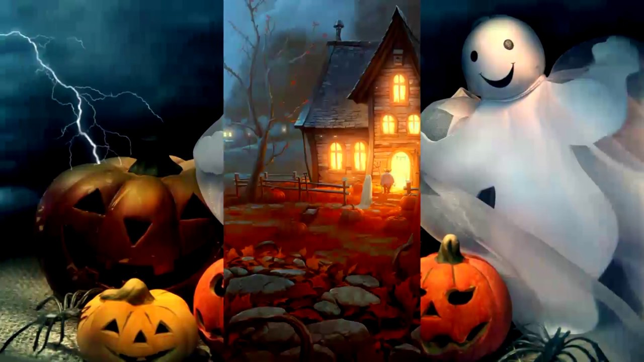 Kids Friendly full HD Halloween Video, halloween hologram, windows projections