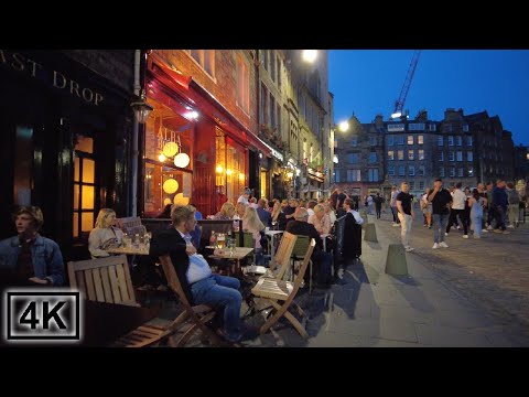 Walking in Scotland, Edinburgh on Lively Saturday Night 🍺🌙🥂 [4K, 360° Audio]
