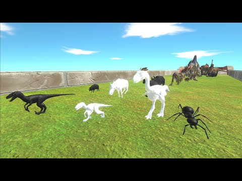Race to eat Black & White Team - Animal Revolt Battle Simulator