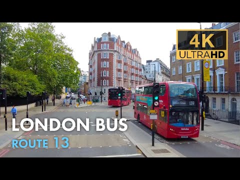 London Bus Ride, Route 13, Double Decker : VMH45347, 4K Virtual Tour