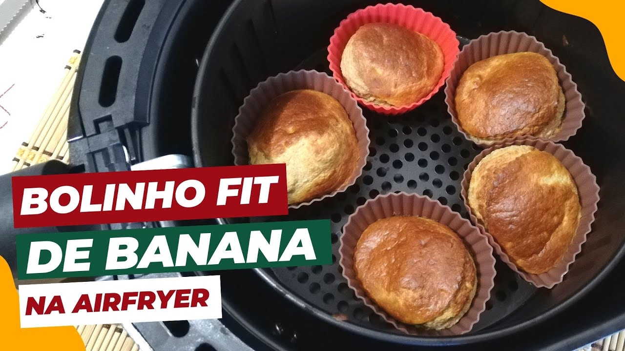 BOLINHO FIT DE BANANA NA AIRFRYER - CAFÉ DA MANHÃ DELICIOSO E SAUDÁVEL