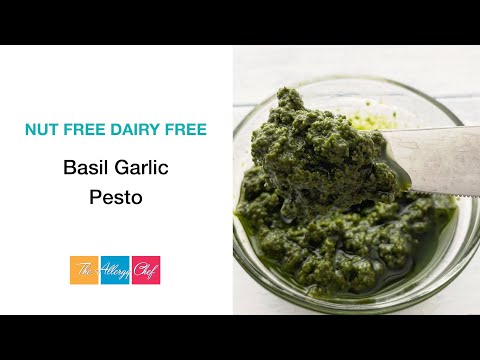 Basil Garlic Pesto - Nut Free and Dairy Free