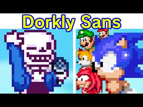 Friday Night Funkin' VS Dorkly Sans + VS Mario, Sonic, Luigi & Knuckles | For Hire Song (FNF Mod)