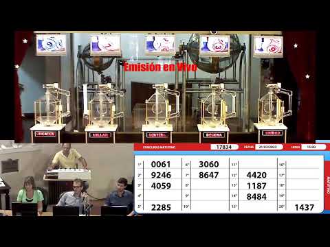 Sorteo de Quiniela MATUTINO N°17834  - 21/03/2023– 15:00hs.-