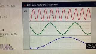LVGL を使った随時更新の有るグラフ表示(WindowsPC 上でのVisualStudioCommunityによるLVGLの作動）v7.11.0