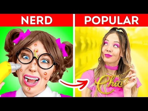 HOW TO BECOME THE POPULAR GIRL AT SCHOOL 😍 CRAZY MAKEOVER TRICKS TO BECOME POPULAR