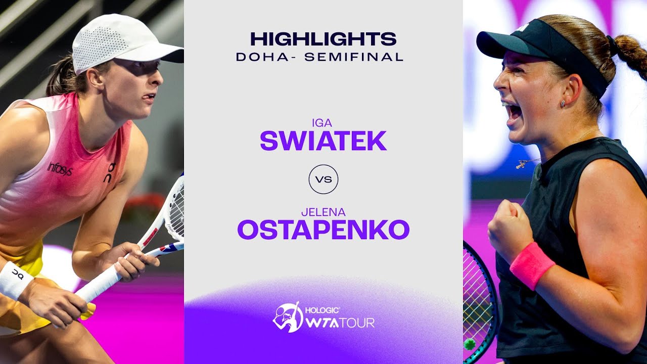 Jelena Ostapenko vs. Iga Swiatek | 2025 Doha Semifinal | WTA