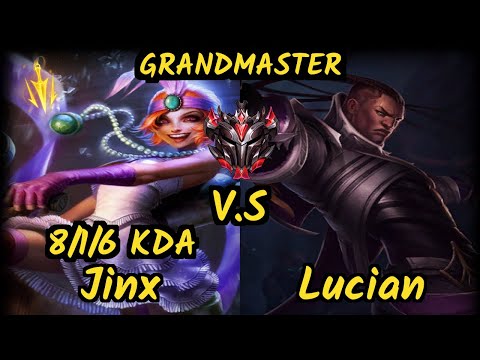 RGE HeaQ (JINX) vs LUCIAN - 8/1/6 KDA BOTTOM ADC GAMEPLAY - EUW Ranked GRANDMASTER