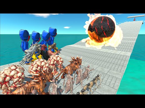 Giant Stair Race | Huggy Wuggy VS Infernals - Animal Revolt Battle Simulator
