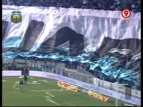 "Salida Racing vs All Boys Estreno trapo gigante LGI" Barra: La Guardia Imperial • Club: Racing Club • País: Argentina