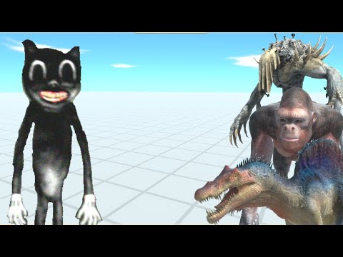 CARNIVORE DINOS + PRIMATES + INFERNALS VS CARTOON CAT - ANIMAL REVOLT BATTLE SIMULATOR