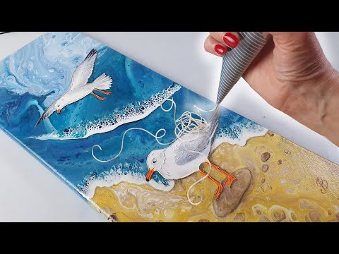 NEW!! Homemade 3D OUTLINER - 'Acrylic Pouring+' (Next Level) | AB Creative Tutorial