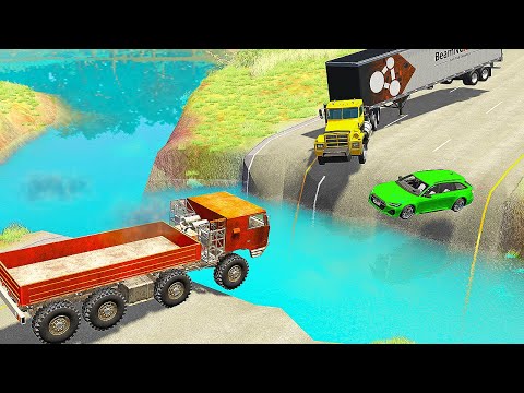 Cars vs Huge Water Potholes - BeamNG Drive Gameplay #1