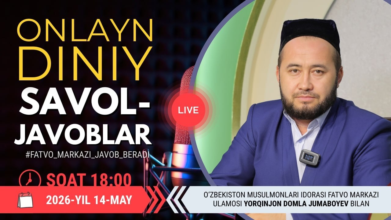 ONLAYN DINIY SAVOL-JAVOBLAR 38-SON 14.05.2026