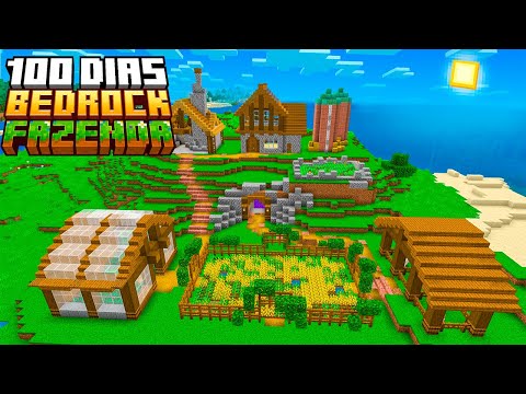 SOBREVIVI 100 DIAS CONSTRUINDO UMA FAZENDA NO MINECRAFT BEDROCK