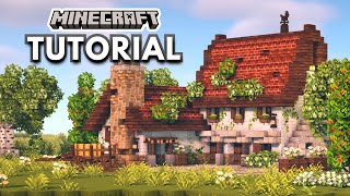 🍃How to Build a Cottagecore Rustic House in Minecraft 🦋 [Mizuno&#39;s 16 Craft with &amp; without CITs]