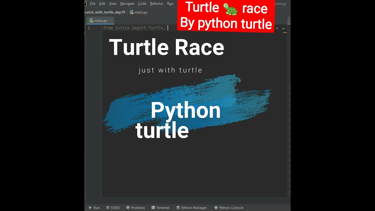 python turtle 🐢, turtle race implemented with python