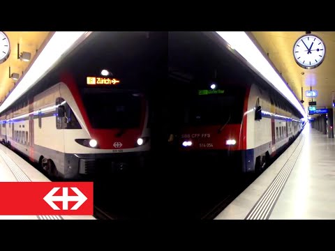 Two Swiss EMUs at Zürich HB  |  Departures of IR 36 and S 8