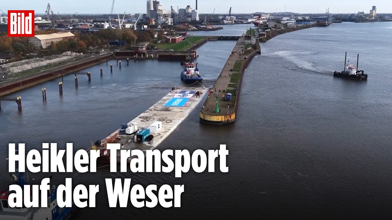 Mega-Transport auf der Weser: 22.000-Tonnen-Tunnelelement auf Reise