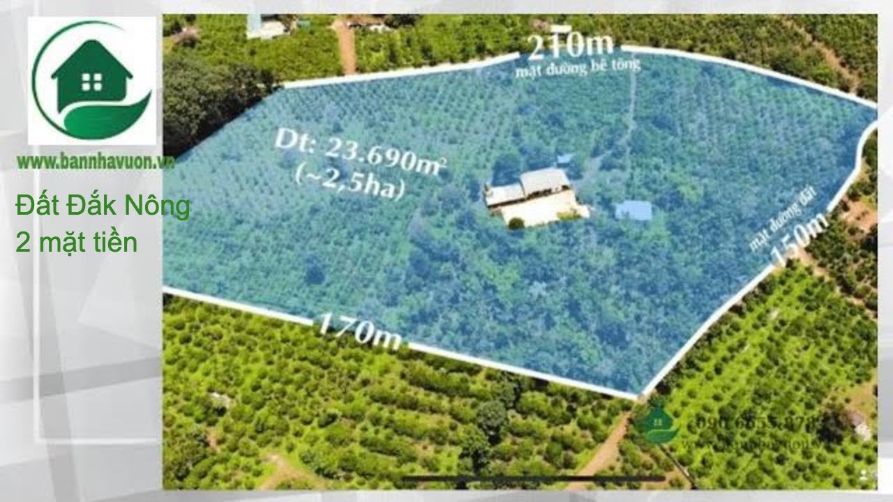 2,37 ha đất rẫy Đắk Nông, 2 mặt tiền, giá chưa qua đầu tư,nguồn thu mạnh