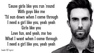 Maroon 5 - GIRLS LIKE YOU (Lyrics) ft. Cardi B