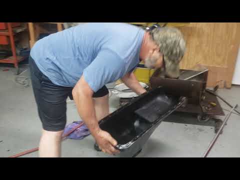 Installing cork gasket on fj40 oil pan