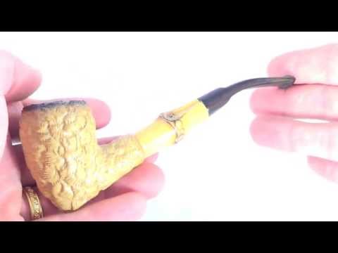 New! Pioneer Meerschaum 1/2 Bent Smoking Pipe With Bamboo Shank From PIPELIST.COM