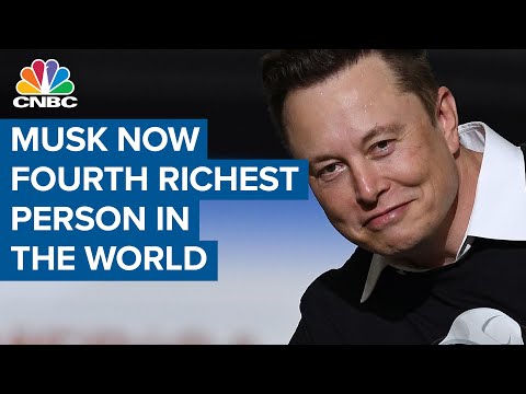 Tesla CEO Elon Musk is now the fourth richest person in the world