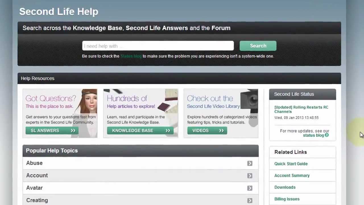 Second Life QuickTips - Getting Help