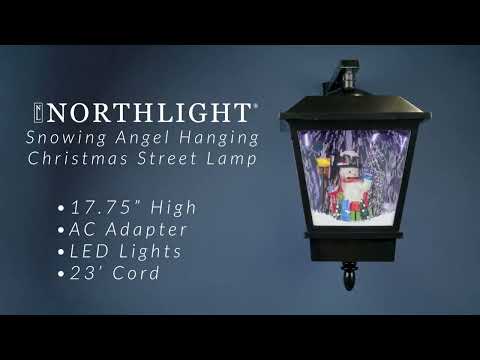 17.75" Lighted & Musical Wall Mounted Snowing Christmas Street Lamp | Northlight R93941 | Northlight