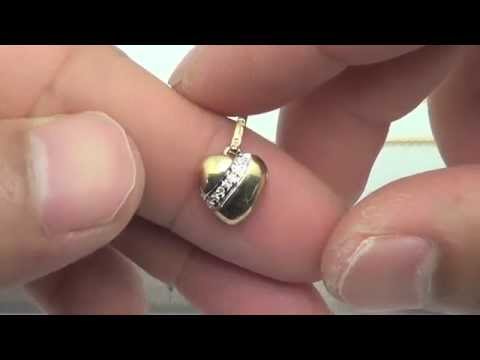 14K Gold 10mm Heart Charm (7Pcs Diamond,0.03Cts)-PAF30695