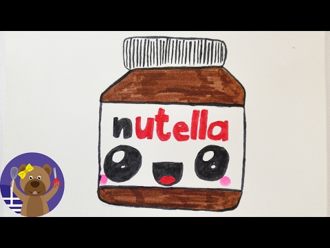 Ζωφραφίζουμε ένα υπέροχο σχέδιο Kawaii | Ένα βαζάκι Νουτέλα!