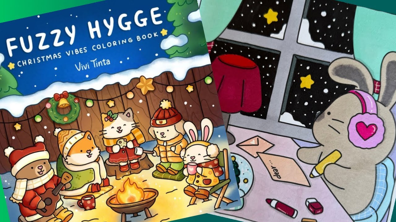 color with me | Fuzzy Hygge (Christmas vibes coloring book) | Ohuhu Markers