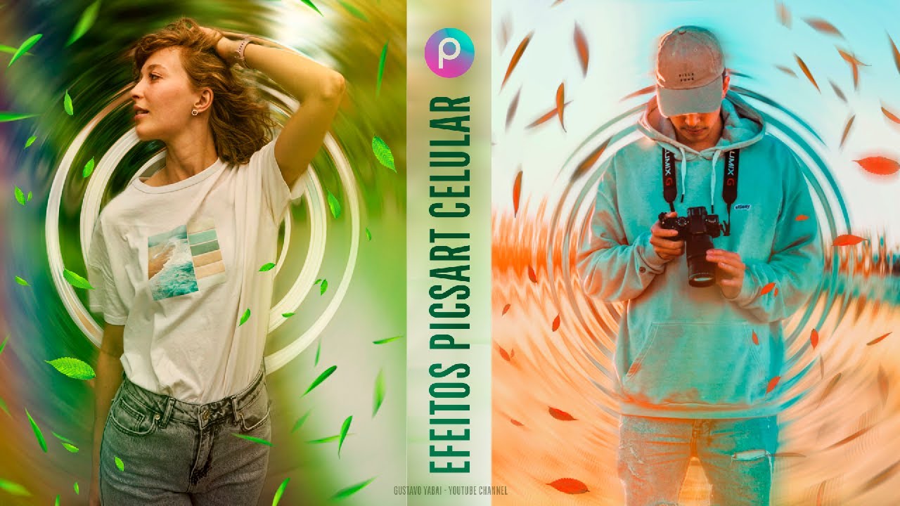 Efeitos PicsArt Tutorial - Como editar foto no celular, Folhas, Desfoque Radial, Efeito Água