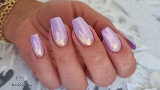 Mirror chrome ombre nails and progress on my damaged nail with onycholysis.