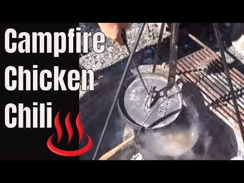 CAMPFIRE COOKING  White Chicken Chili in the Dutch Oven