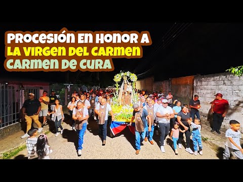 Procesión En Honor A La Virgen Del Carmen En Nuestro Pueblito De Carmen De Cura...
