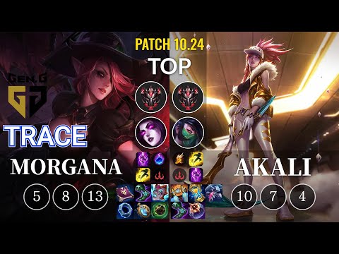 GEN TrAce Morgana vs Akali Top - KR Patch 10.24