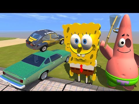 High Speed Jump Crashes Over SpongeBob & Patrick - BeamNG Drive Brutal Slope Jumps