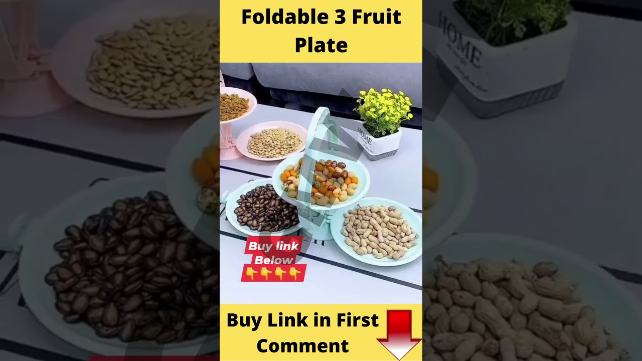 Foldable 3 Fruit Plate Creative Shape Folding Snack Rack Plastic Fruit Plate Dessert Bowls #shorts​
