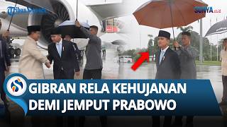Gibran Rela Hujan-hujanan demi Jemput Presiden Prabowo di Bandara, Langsung Diberi Hormat RI 1
