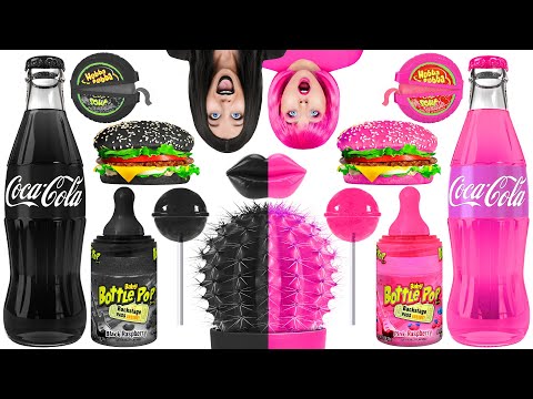 SFIDA DEL CIBO NERO VS ROSA | Mangiare Tutto Di Un Solo Colore Per 24 Ore Su Multi DO! CHALLENGE