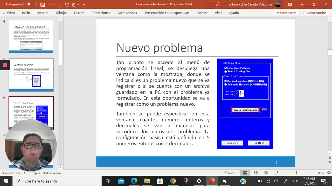 Explicación Programa TORA Parte 1