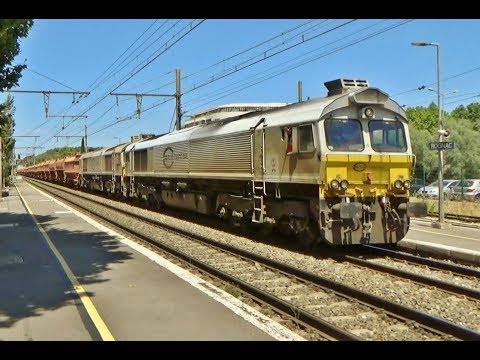 Train de Bauxite ECR (Euro Cargo Rail) CLASS 66 et 77 - Fos / Gardanne - Heavy Freight Train
