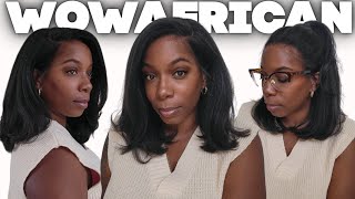 My Natural hair is healthy and so is THIS WIG! Glueless Textured Beginner Install | WOWAFRICAN