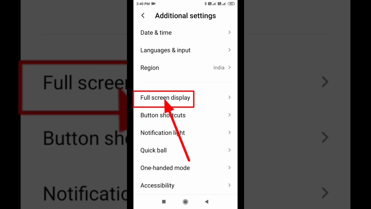 How To Set Full Screen Display😱 #youtube😱 #shorts #videos #viral #trending #impossible😱