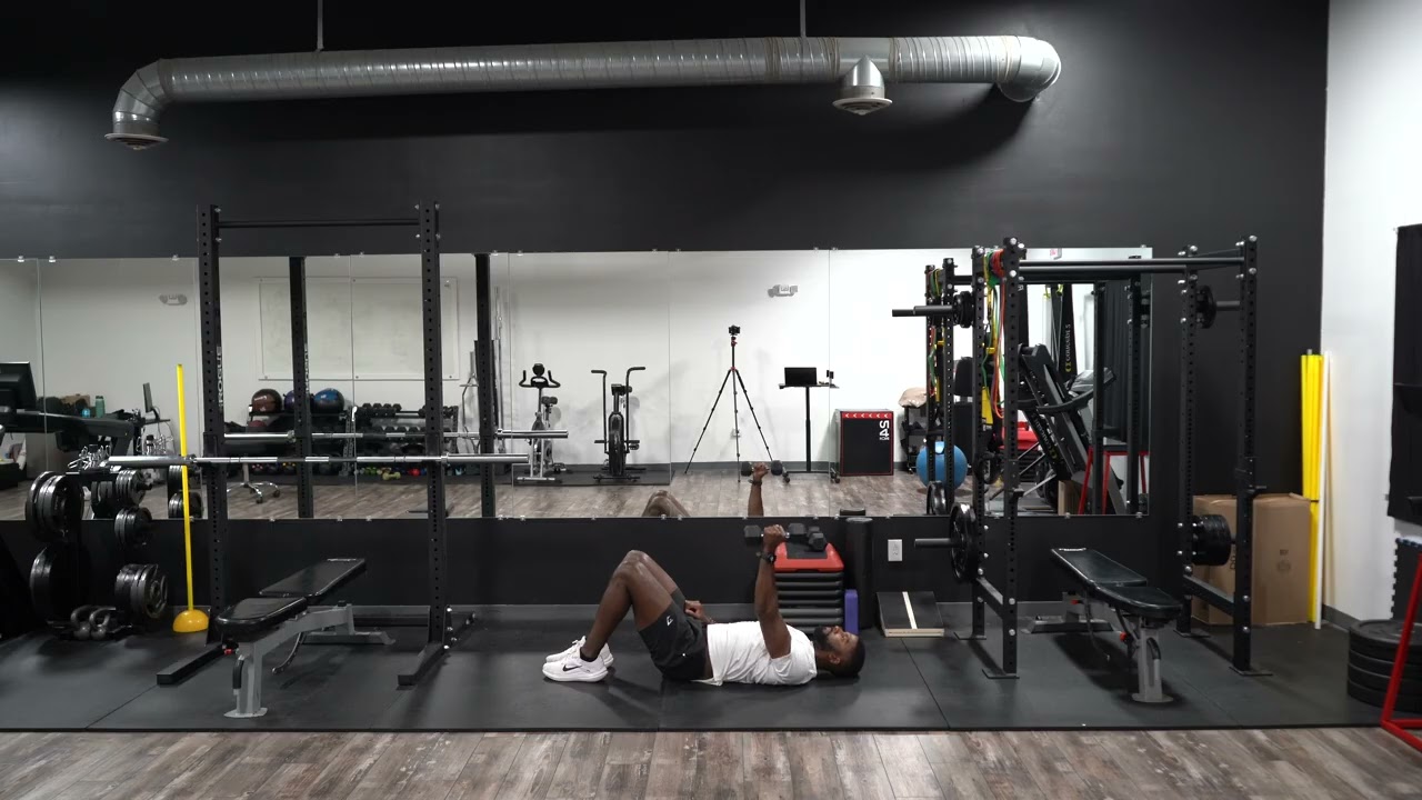 Hooklying Single Arm DB Pullover