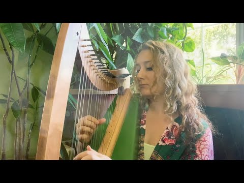 Fireside cardboard harp demo