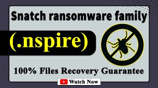 || SOLVED ✅🔘|| NightSpire (.nspire) Snatch family ransomware Virus - Removal and Decryption