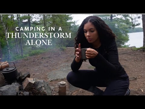 SOLO Camping on an Island During a Thunderstorm| Black Flies!